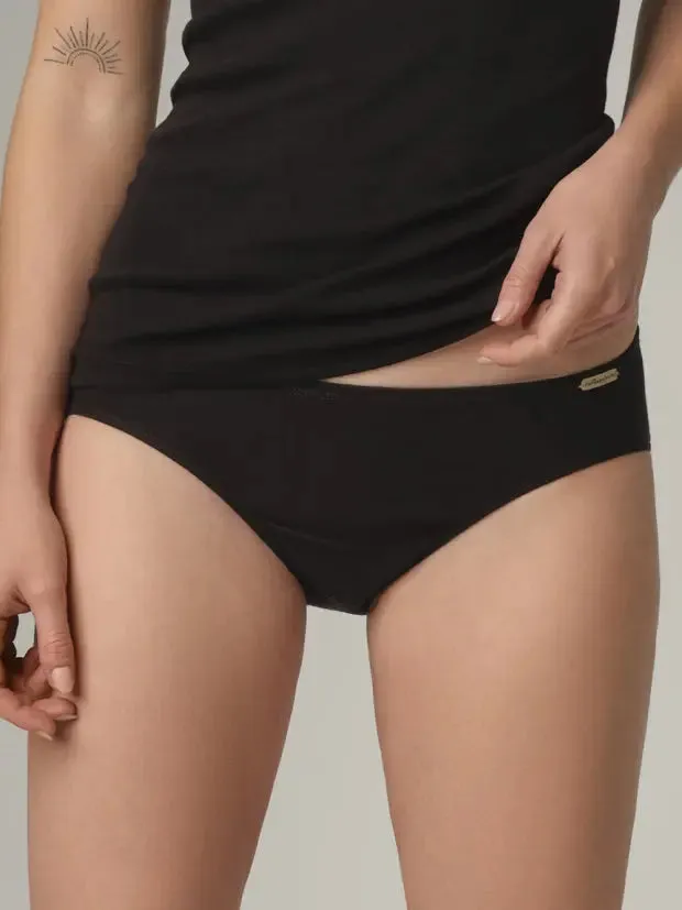 100% Black Fair-trade Organic Cotton Mini Panty by Comazo