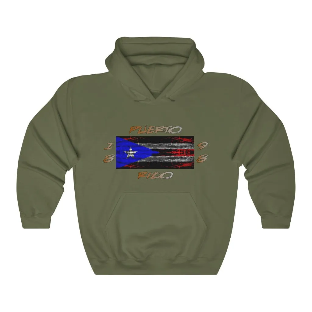 1898 Puerto Rico Lightning Flag - Unisex Heavy Blend™ Hooded Sweatshirt