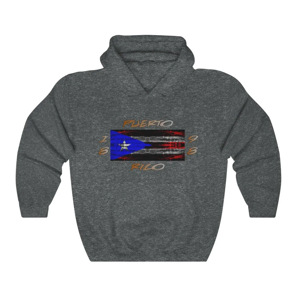 1898 Puerto Rico Lightning Flag - Unisex Heavy Blend™ Hooded Sweatshirt