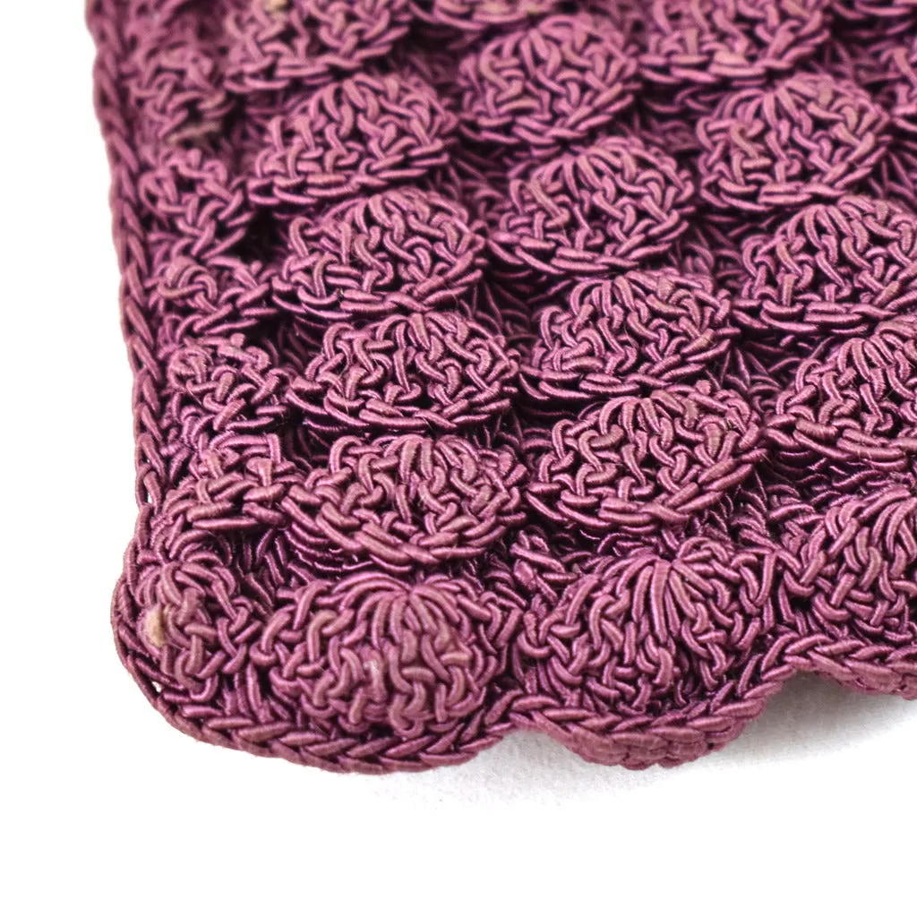 1930s Burgundy Crochet Wristlet