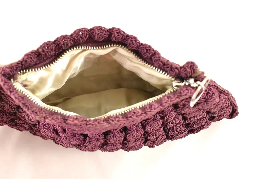 1930s Burgundy Crochet Wristlet