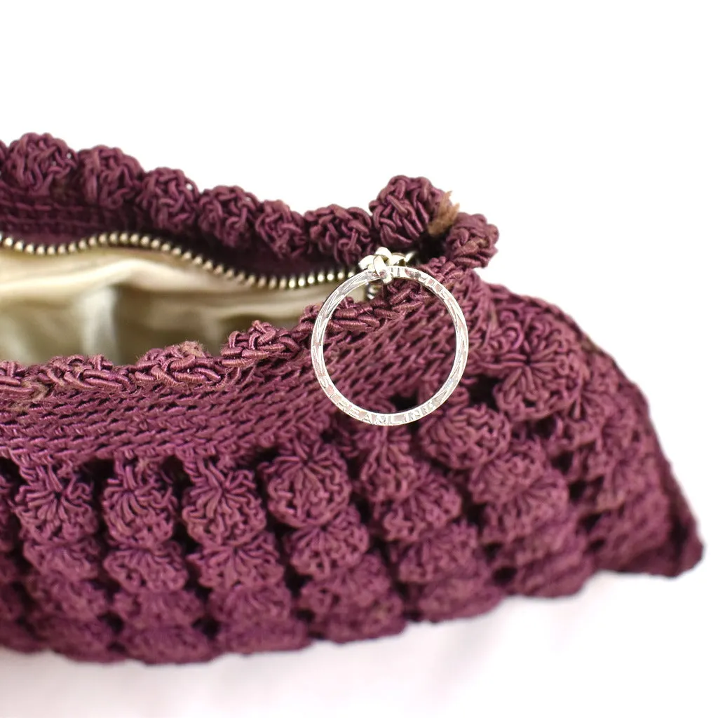 1930s Burgundy Crochet Wristlet