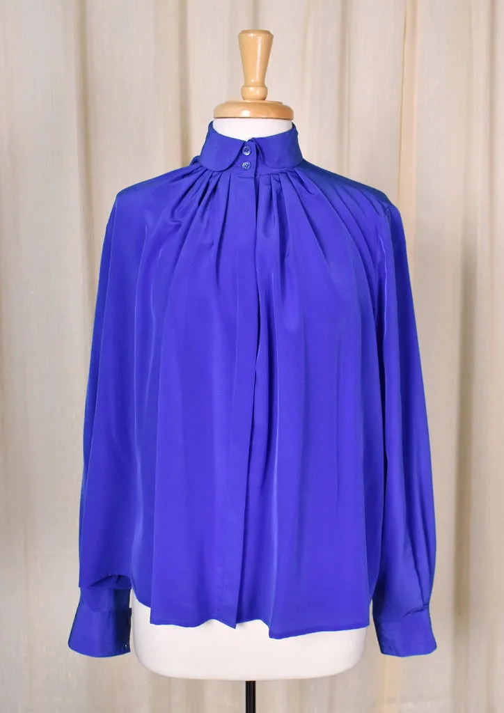 1940s Style Royal Blue Blouse