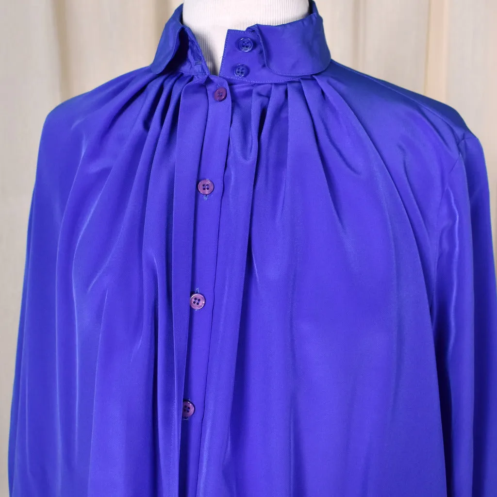 1940s Style Royal Blue Blouse