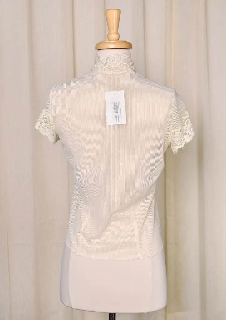 1950s Champagne Lace Blouse