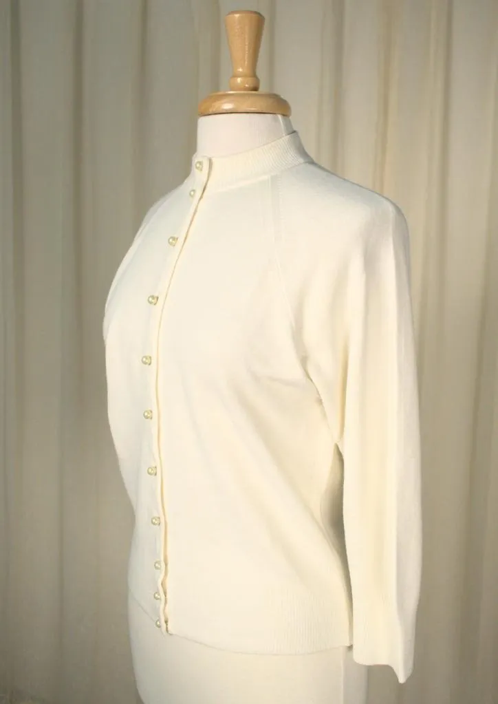 1950s Cream & Pearl Cardigan