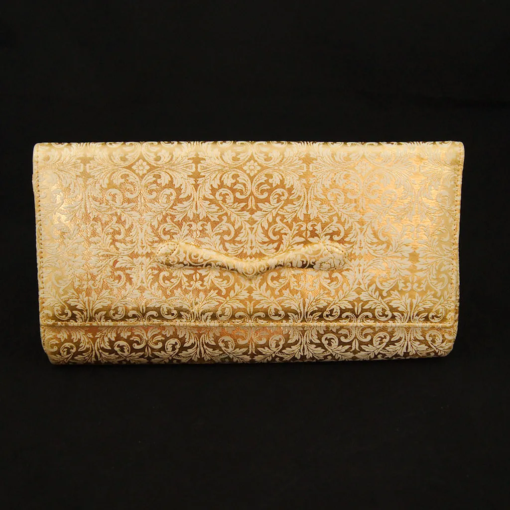 1950s Gold Embossed Clutch Bag