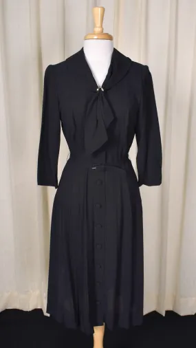 1950s LBD Scarf Vintage Shirt Dress