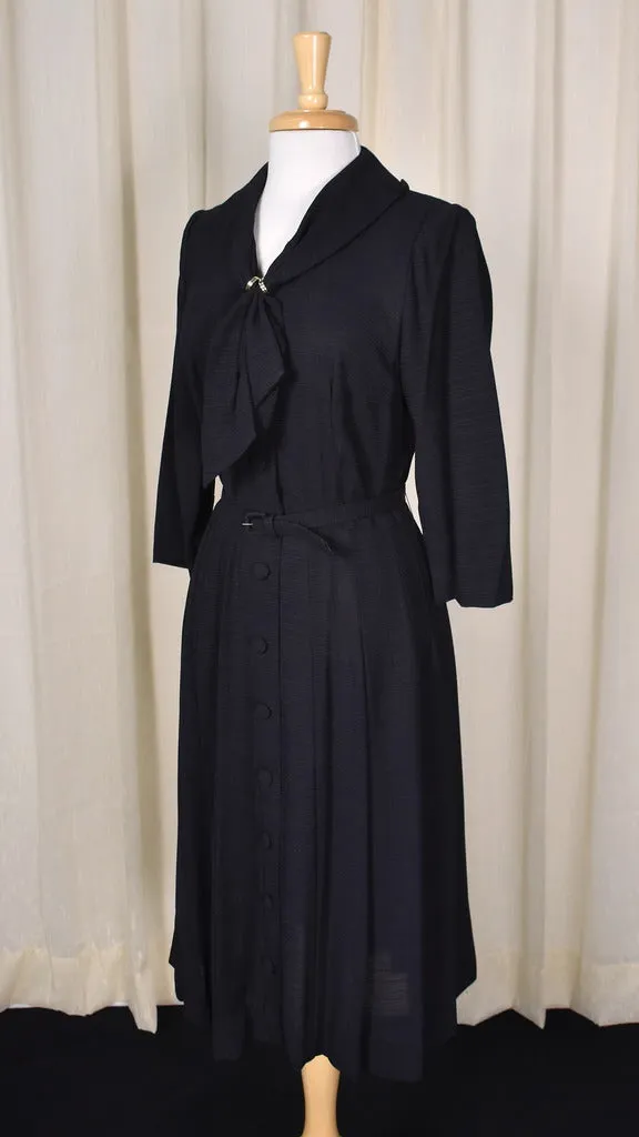 1950s LBD Scarf Vintage Shirt Dress