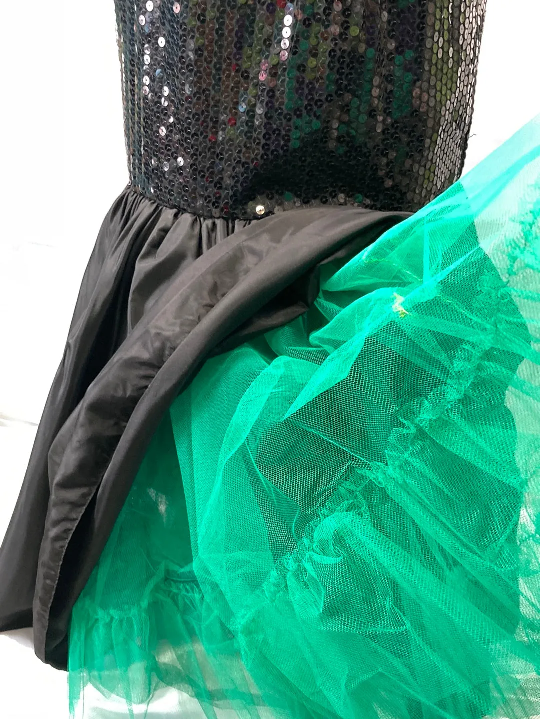 1980's Nadine Strapless Sequin Black Mermaid Prom Dress Vintage Women's Small