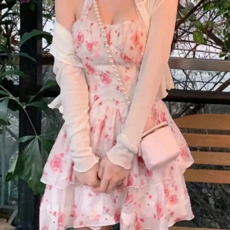 2 Piece Set Floral Mini Dress