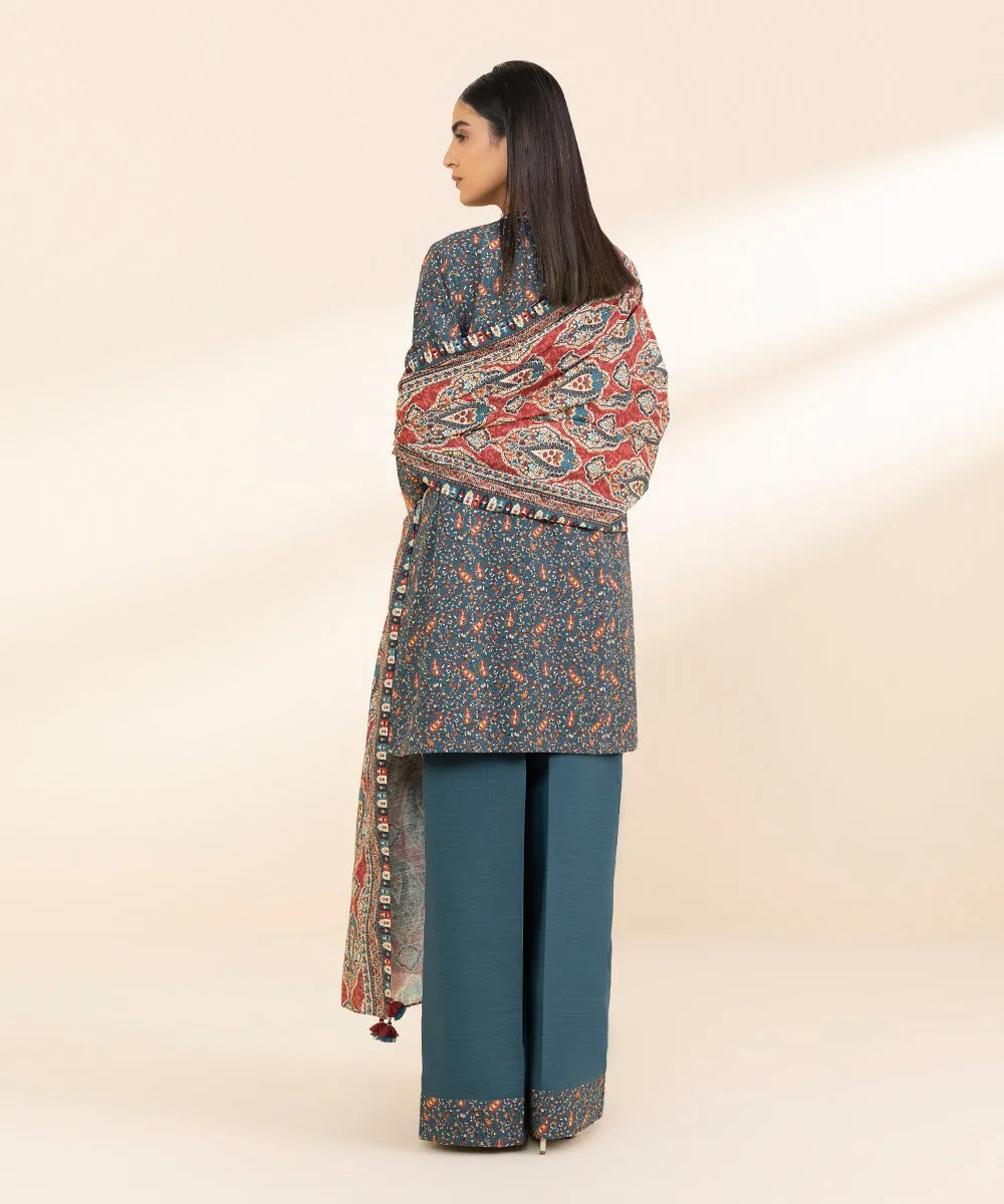 3 Piece - Printed Khaddar Suit