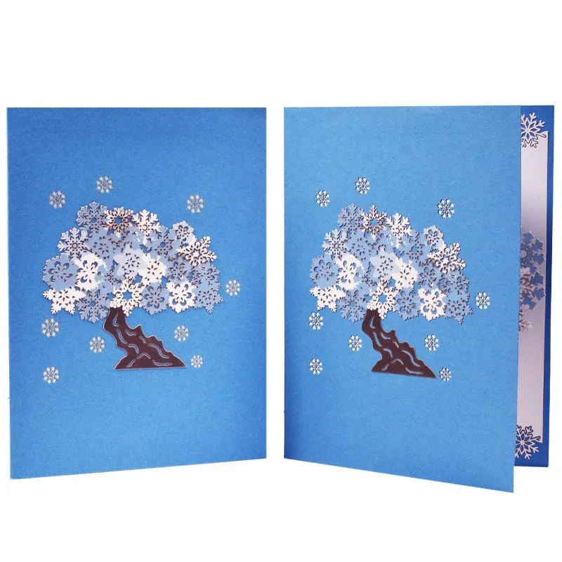 3D Handmade Snowflake Tree Pop-up Greeting Card: Perfect for Birthdays Wishes, Congrats, Thank You & Thinking of You