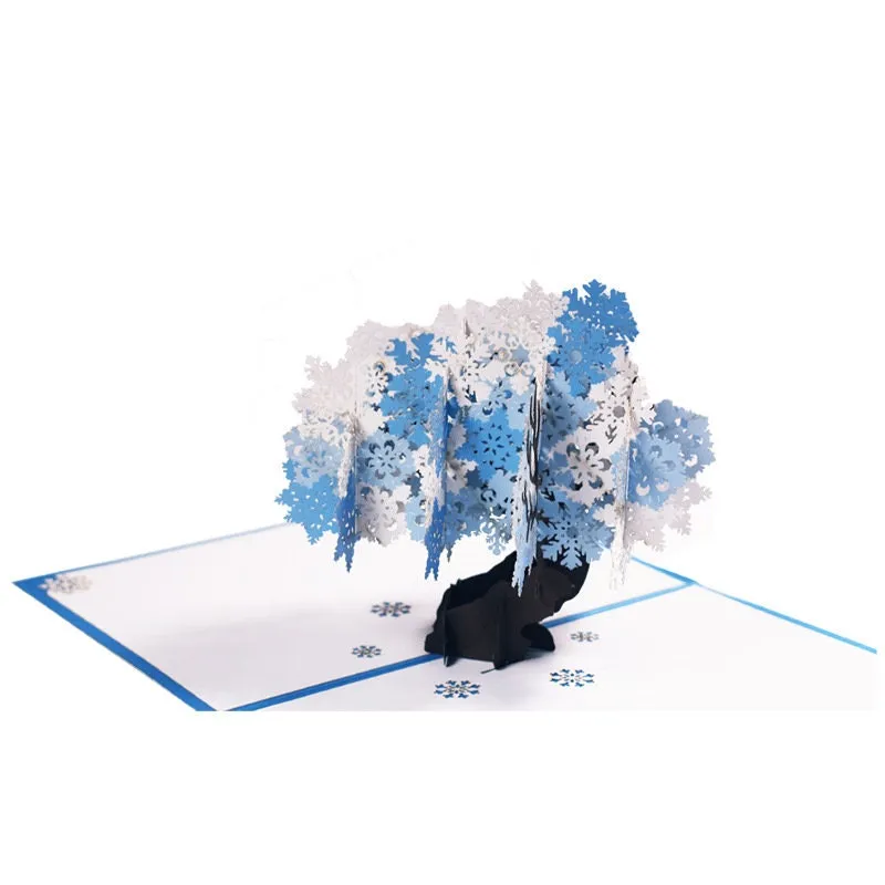 3D Handmade Snowflake Tree Pop-up Greeting Card: Perfect for Birthdays Wishes, Congrats, Thank You & Thinking of You