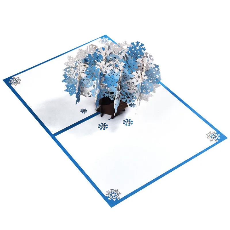 3D Handmade Snowflake Tree Pop-up Greeting Card: Perfect for Birthdays Wishes, Congrats, Thank You & Thinking of You