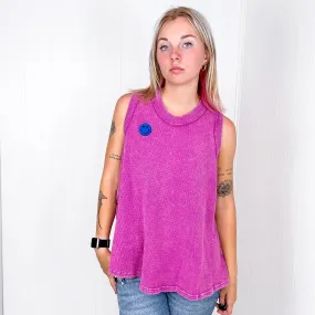 A Few of My Favorite Things Round Neck Tank in Fuchsia