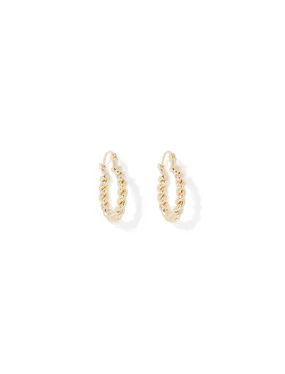 Acacia Twist Gold Plated Hoop Earrings