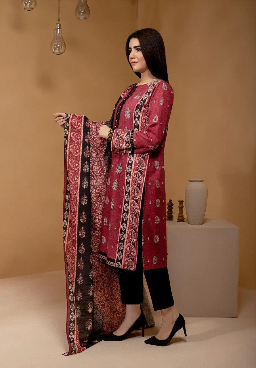 ACE Galleria Digital Embroidered Unstitched 3 Piece Khaddar Suit ACE 12090