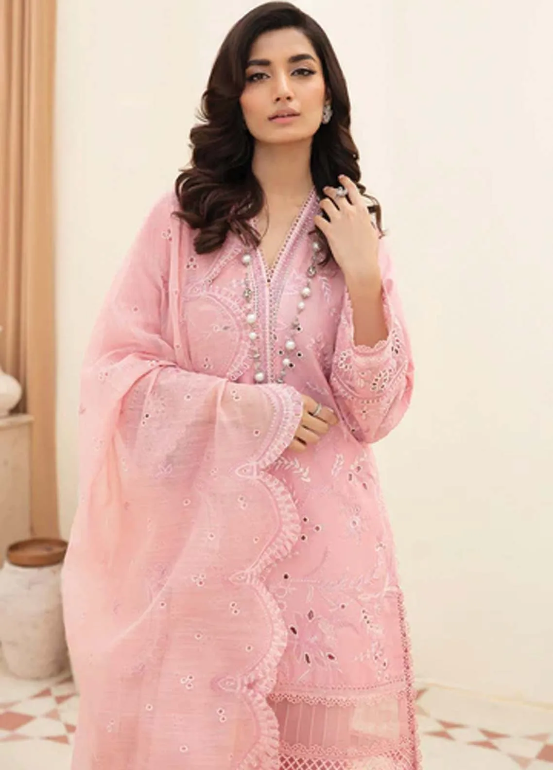 Afrozeh Embroidered Lawn Unstitched 3 Piece Suit - 02