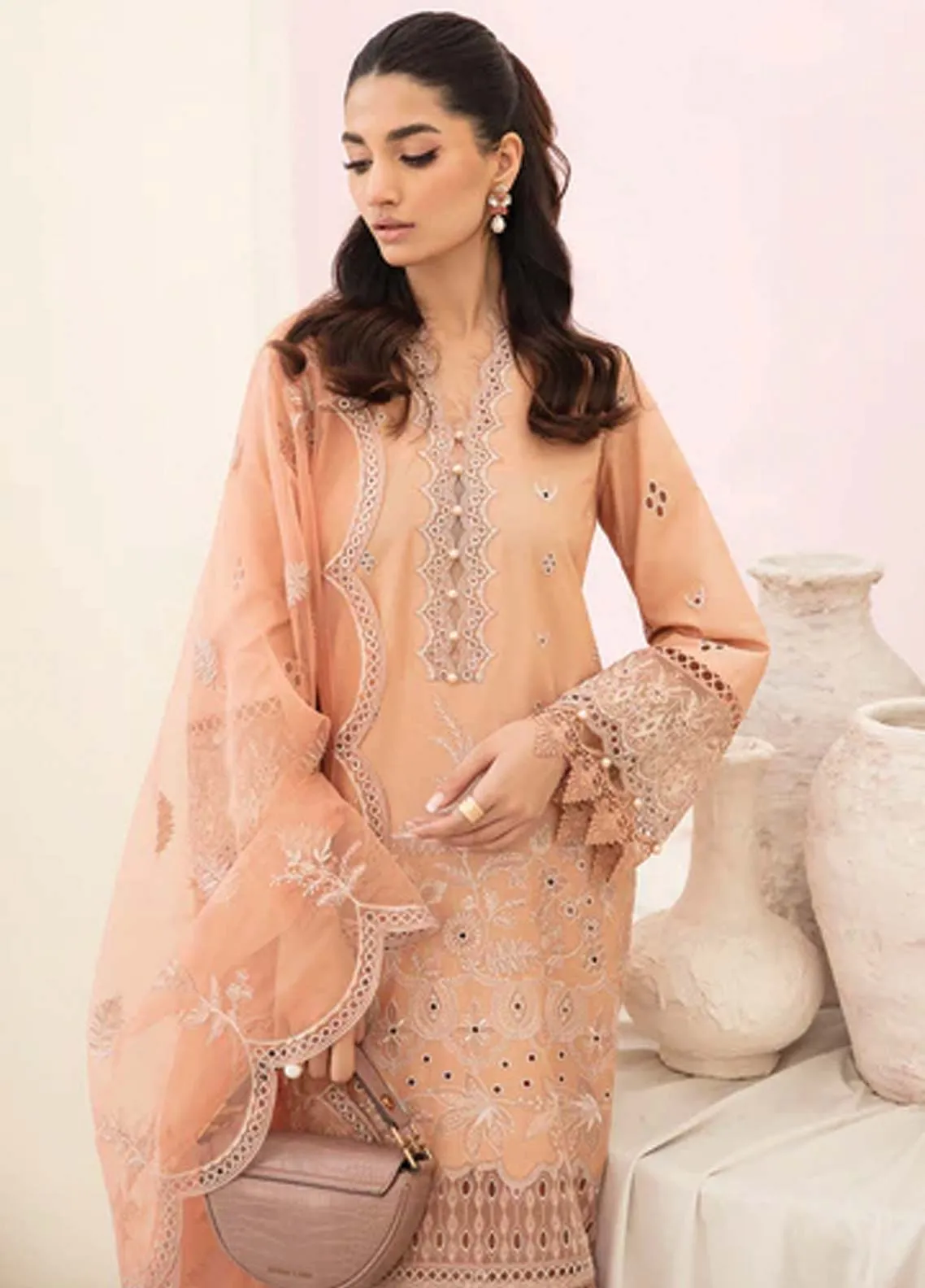 Afrozeh Embroidered Lawn Unstitched 3 Piece Suit - 06