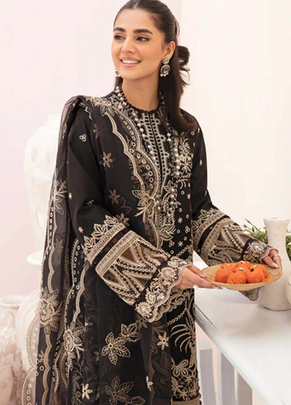 Afrozeh Embroidered Lawn Unstitched 3 Piece Suit - 07