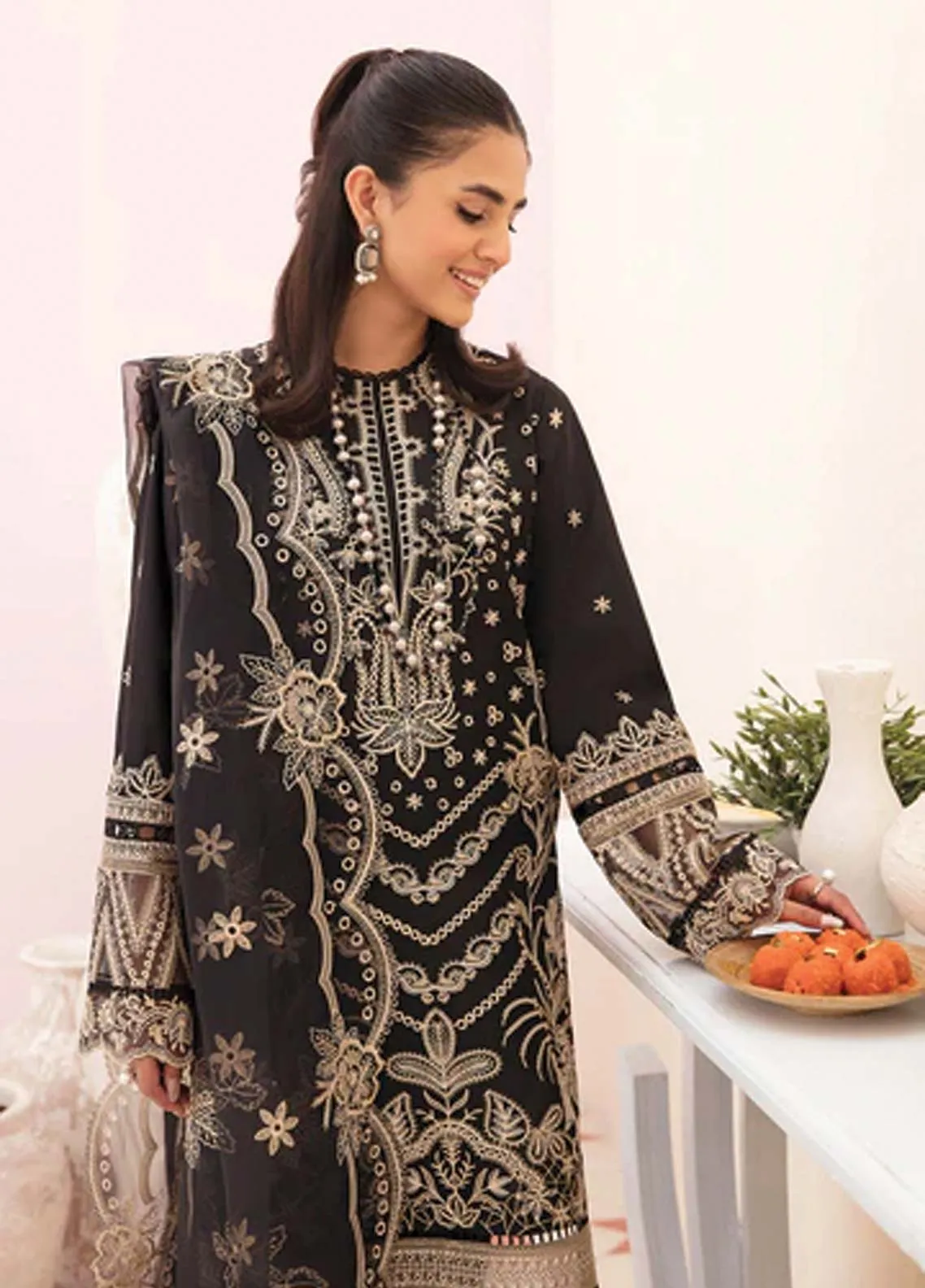 Afrozeh Embroidered Lawn Unstitched 3 Piece Suit - 07