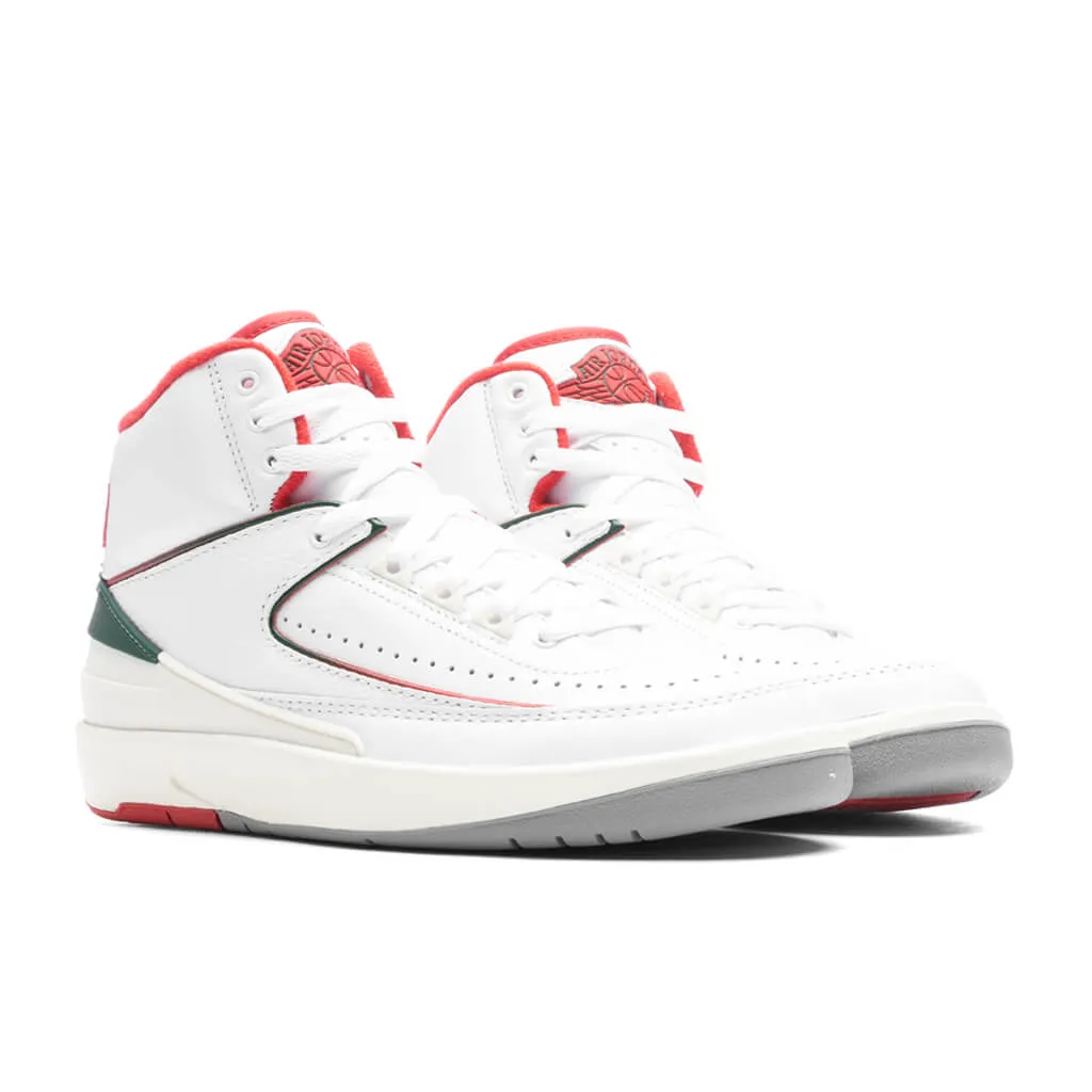 Air Jordan 2 Retro (GS) 'Italy' - White/Fire Red/Fir