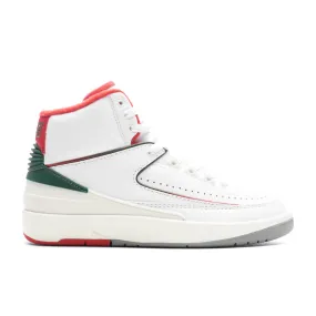 Air Jordan 2 Retro (GS) 'Italy' - White/Fire Red/Fir