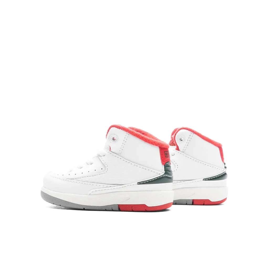 Air Jordan 2 Retro (TD) 'Italy' - White/Fire Red/Fir