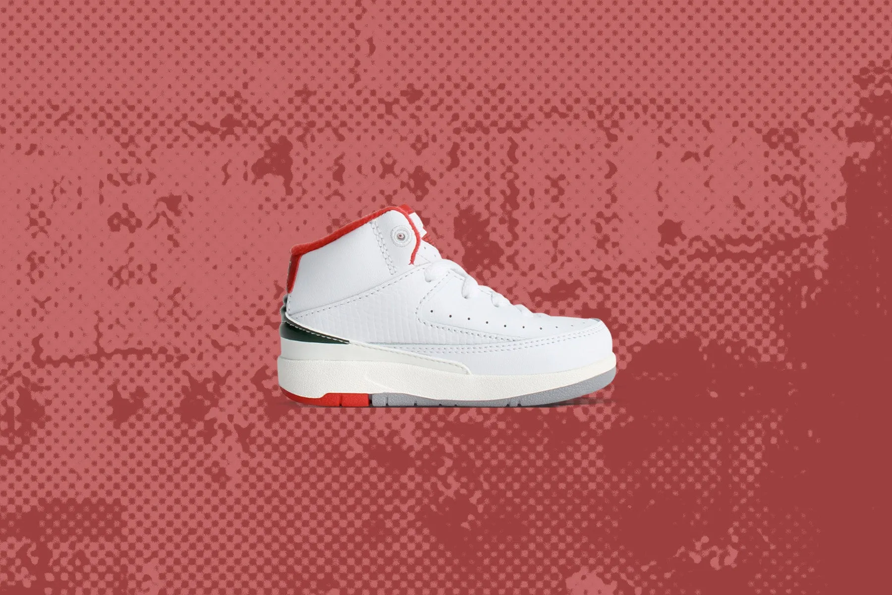 Air Jordan 2 Retro (TD) 'Italy' - White/Fire Red/Fir