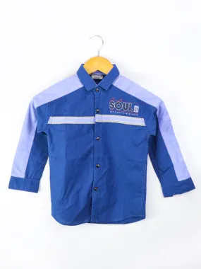 AJ Boys Casual Shirt 4Yrs - 10Yrs Soul Dark Blue