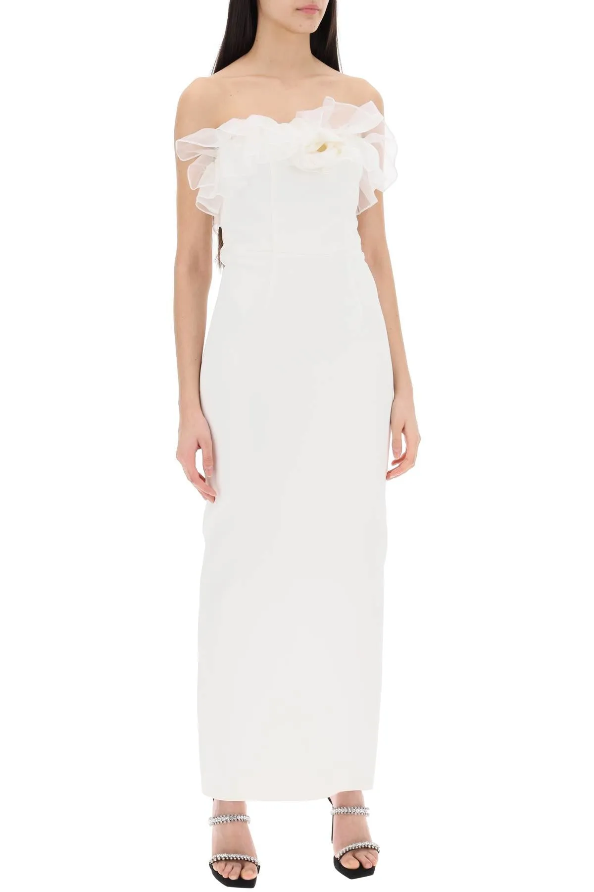 Alessandra Rich Women's Strapless Dress With Organza Details