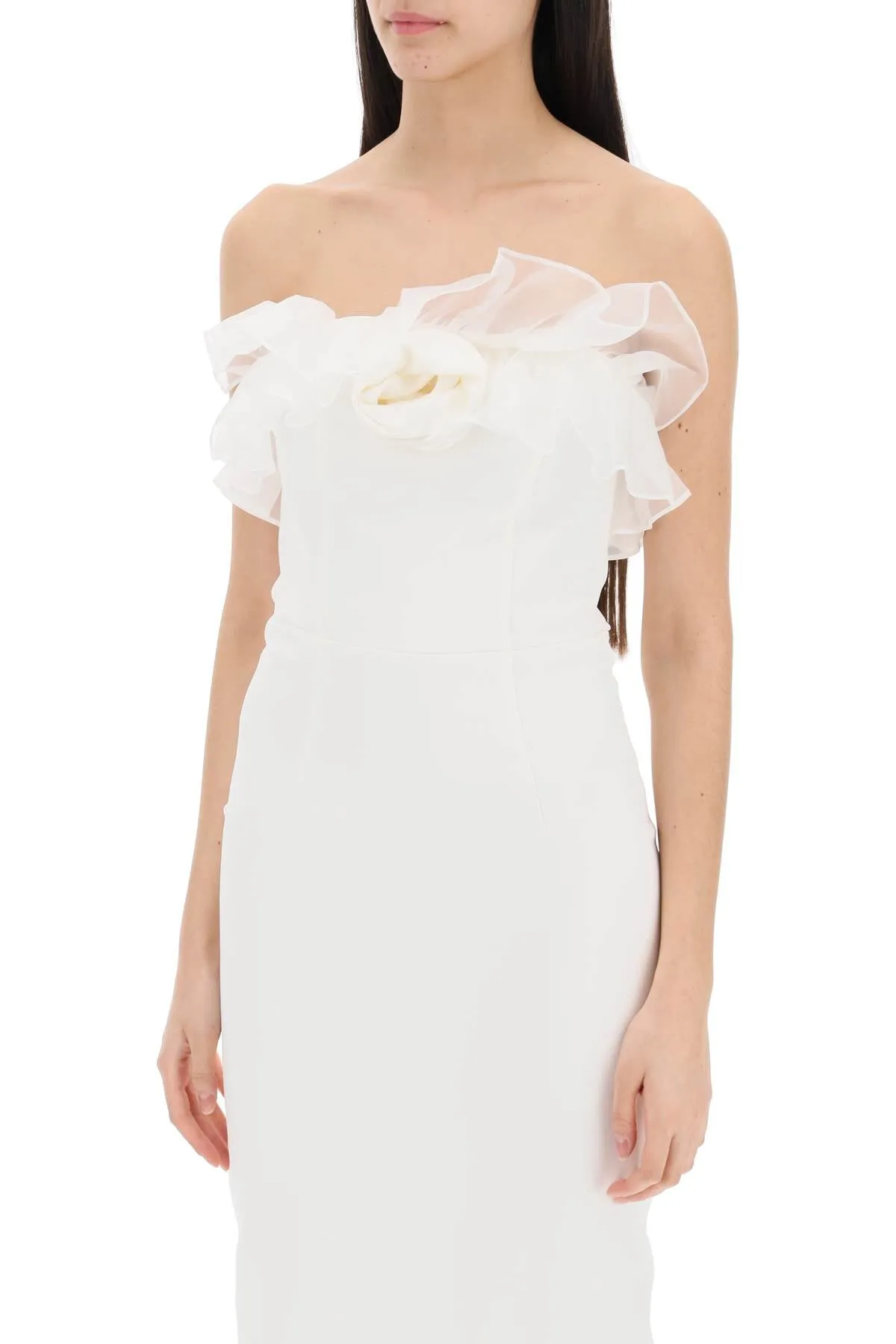 Alessandra Rich Women's Strapless Dress With Organza Details