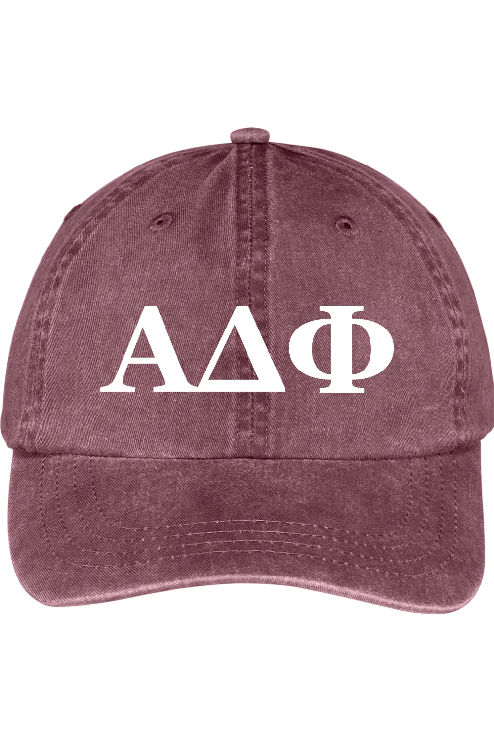 Alpha Delta Phi - Pigment-Dyed Cap - White Embroidered Letters