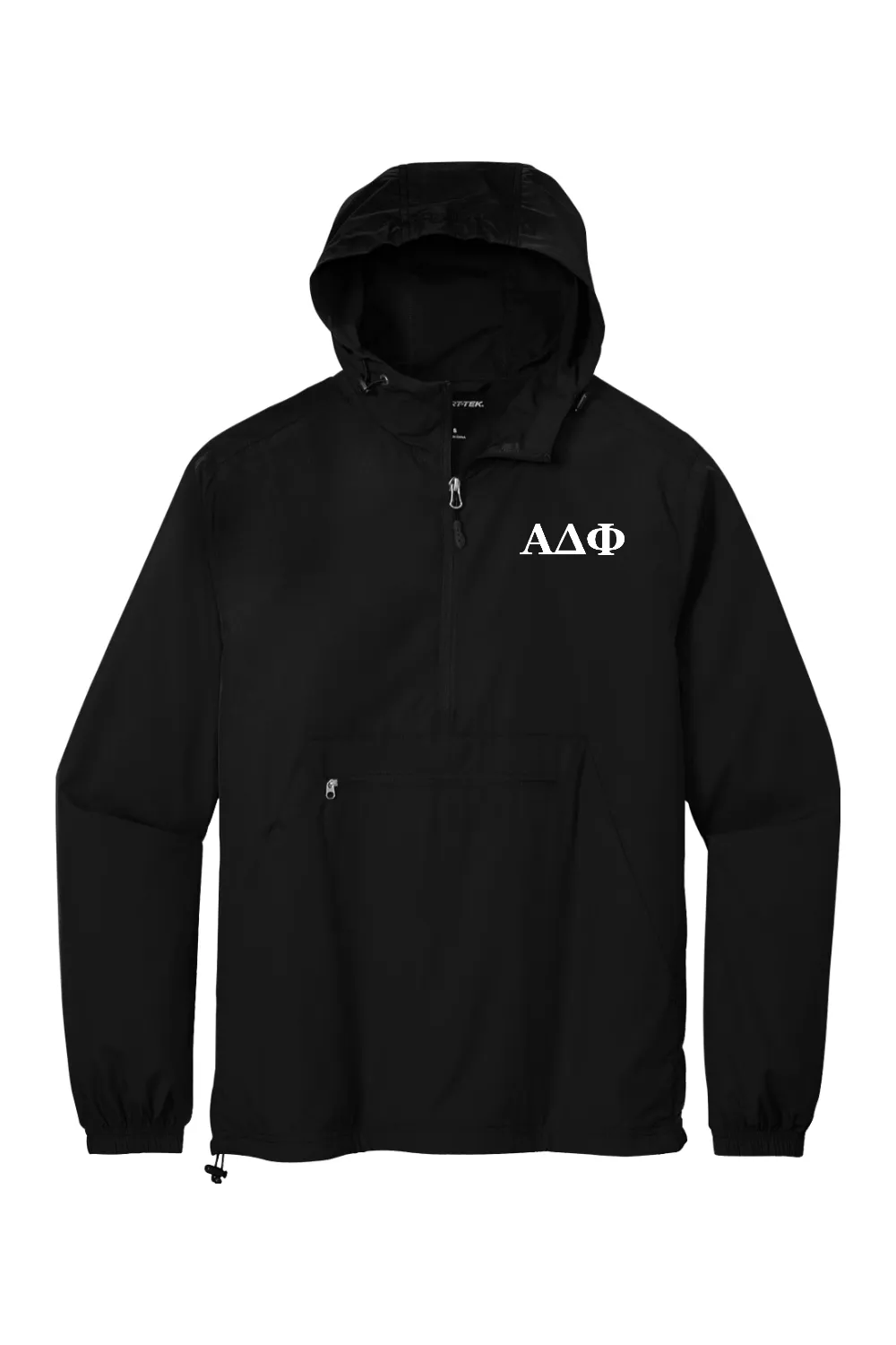 Alpha Delta Phi - Sport-Tek Packable Anorak - White Embroidered Letters