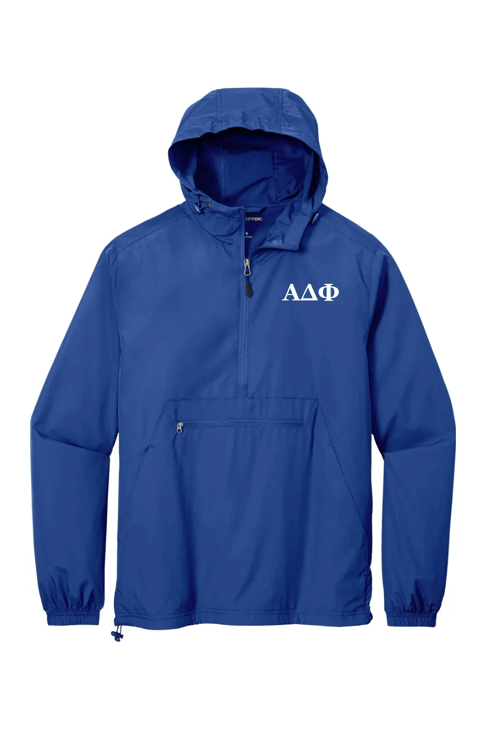 Alpha Delta Phi - Sport-Tek Packable Anorak - White Embroidered Letters