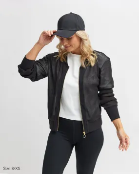 Amara Mesh Bomber Jacket - Black