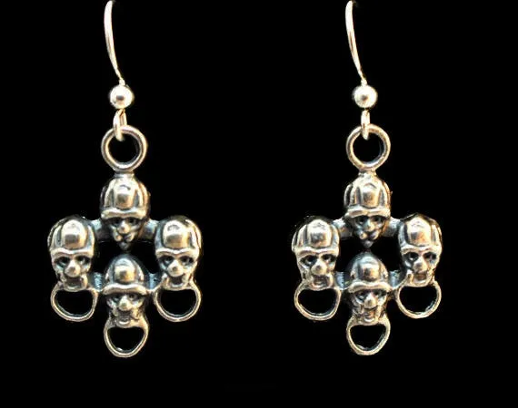 Ancient Faces Dangle Earring Pair-UDINC0123