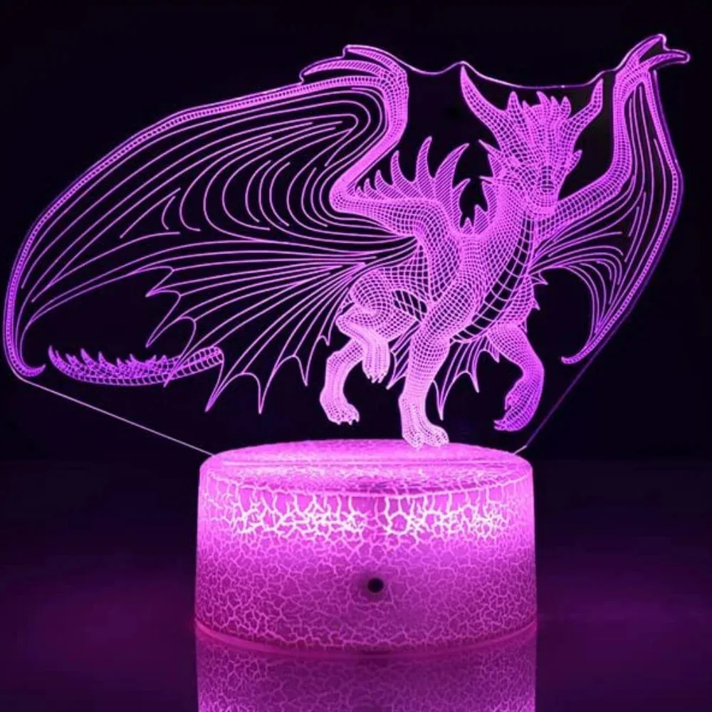 Animal Dragon 3D LED Remote Night Lamp