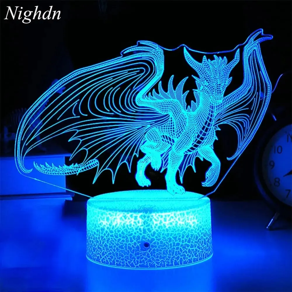 Animal Dragon 3D LED Remote Night Lamp