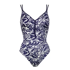 Arabesque Mood Canvas Blue Twin Strap Swimsuit