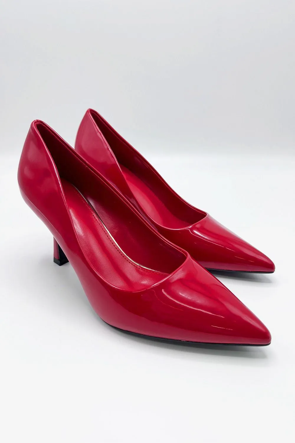 Aradia Mid Court Shoe Heels in Red