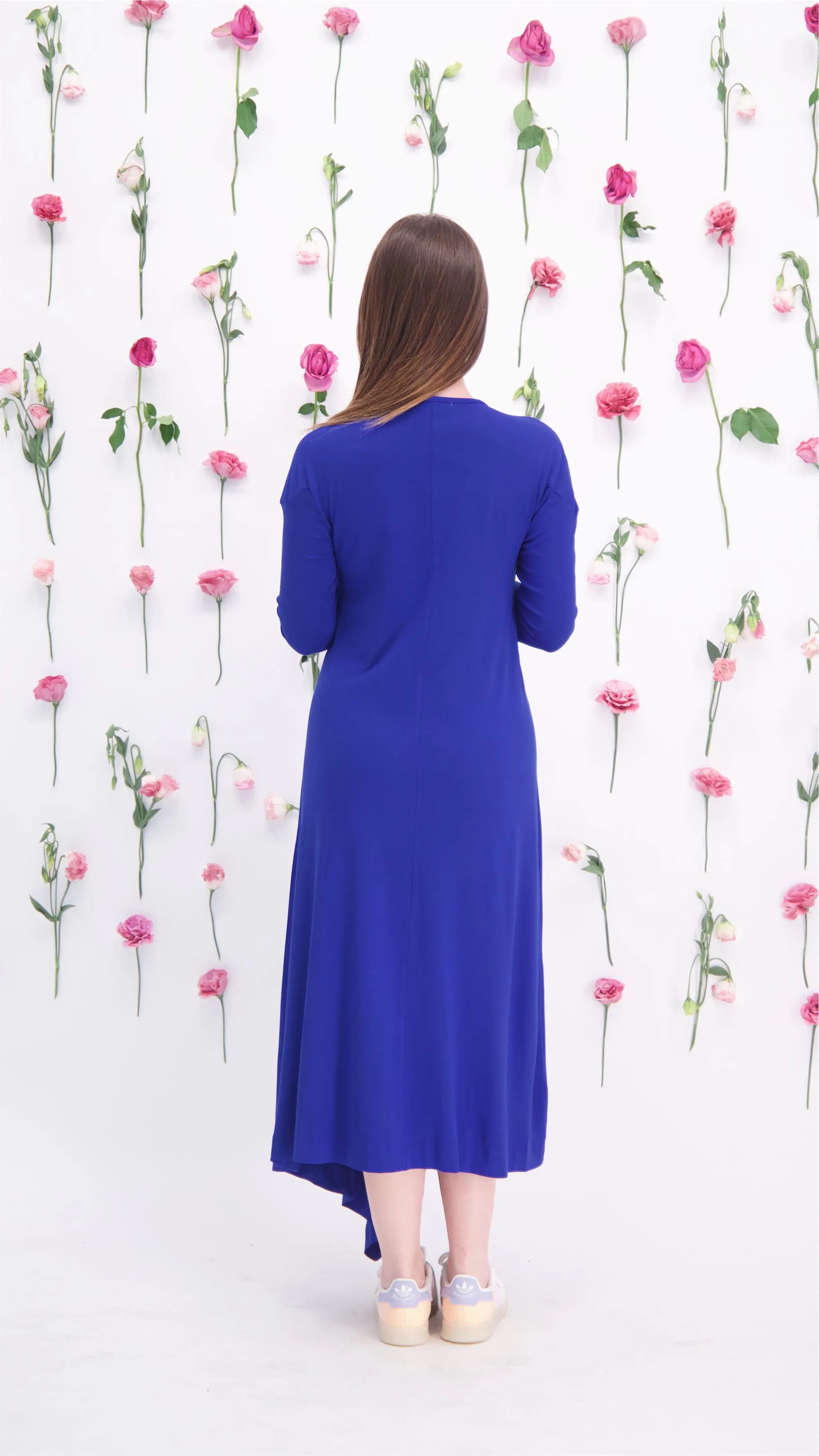 Asymmetric Cotton Dress / Royal Blue