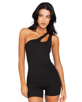 Asymmetric Unitard - Black