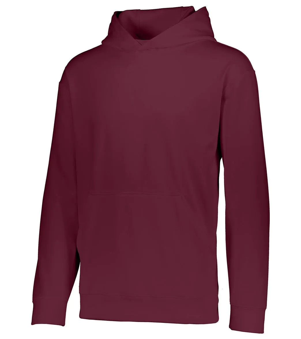 Augusta Sportswear Youth Wicking Fleece Hoodie Maroon