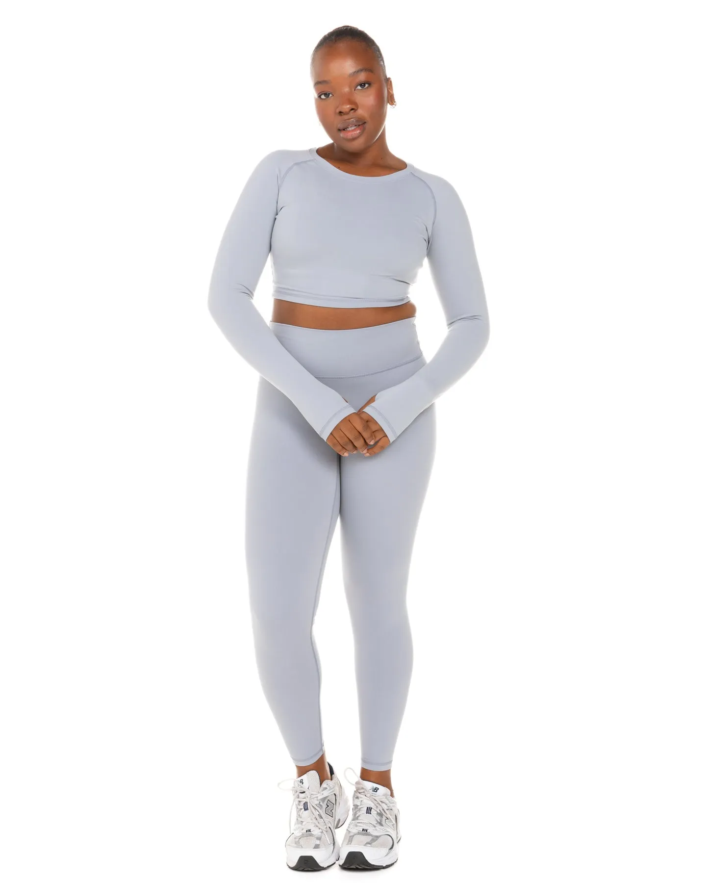 Aura Crop Long Sleeve - Steel Grey