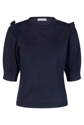 Aza Puff Sleeve Navy