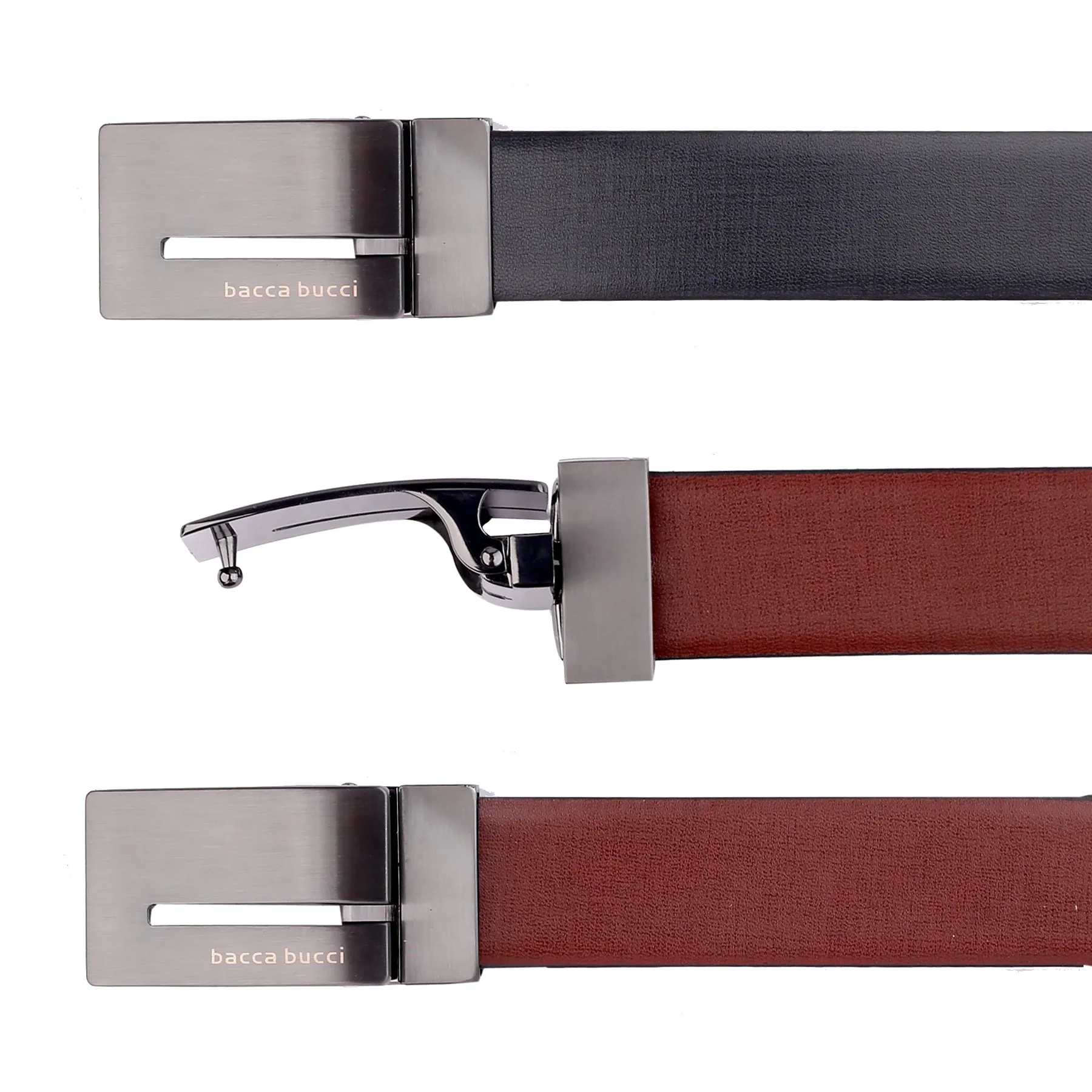 Bacca Bucci Auto reversible dress belt with Genuine Leather