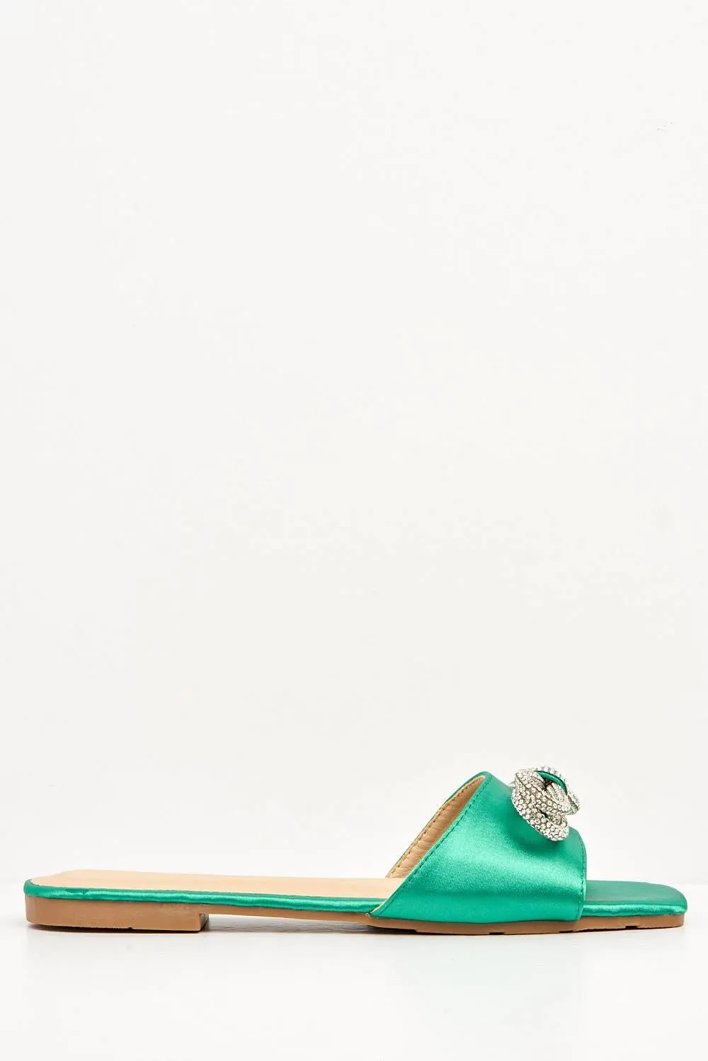 Bailey Diamante Bow Detail Band Slider in Green