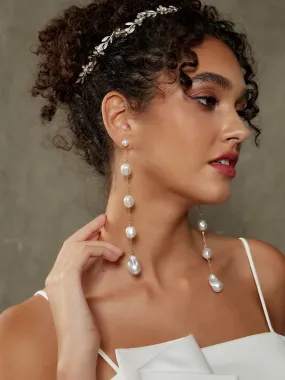 Baroque Pearl Drop Earrings for Brides